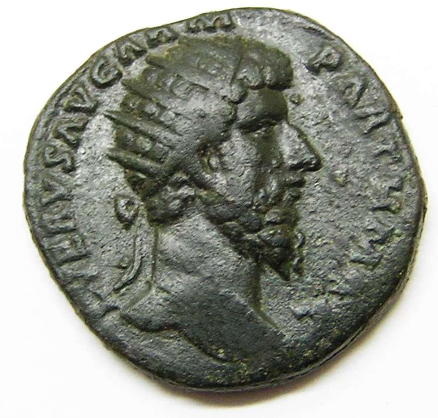 Ancient Roman AE Dupondius of Lucius Verus / Victory Parthia