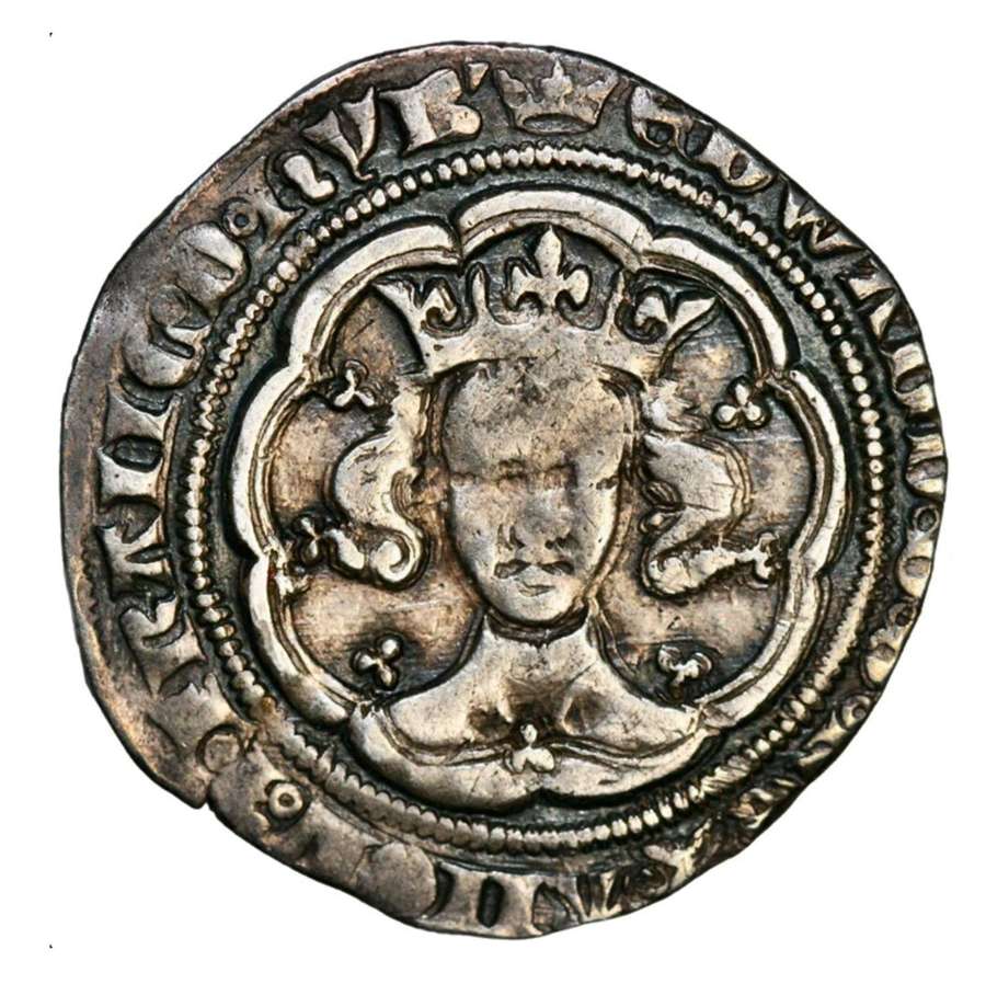 Medieval silver groat of king Edward III London