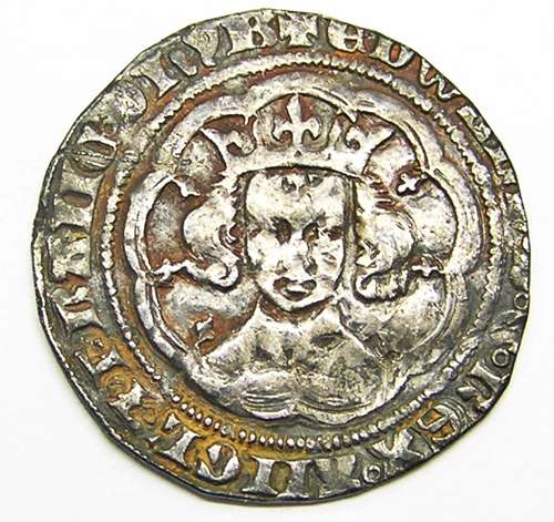 Medieval England silver groat of king Edward III London