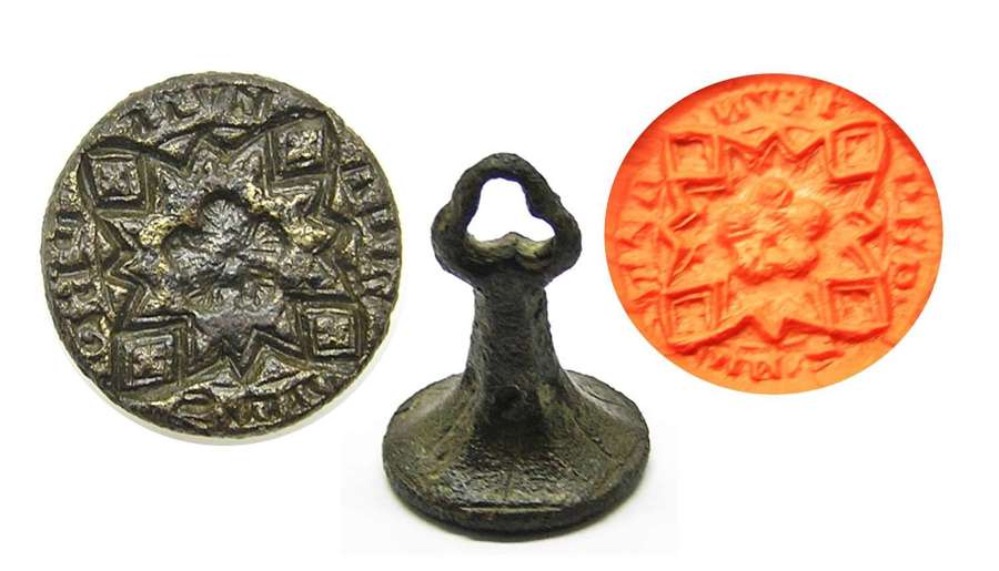 Medieval bronze seal of Michael the Clerk