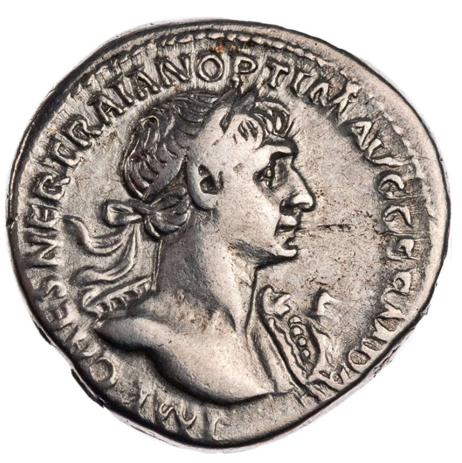 Ancient Roman Silver Denarius of Emperor Trajan / Felicitas