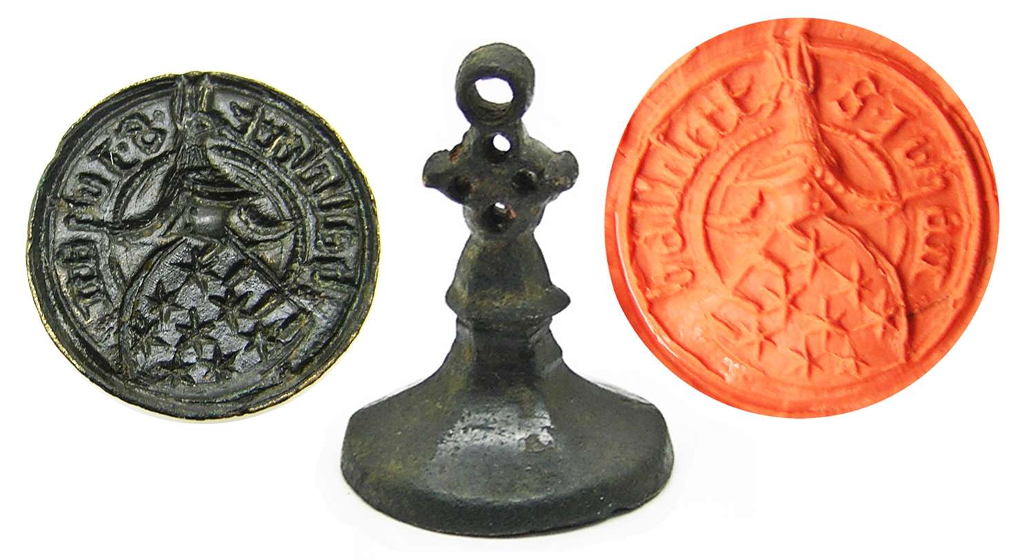 Medieval bronze armorial seal of Sir John Balliert