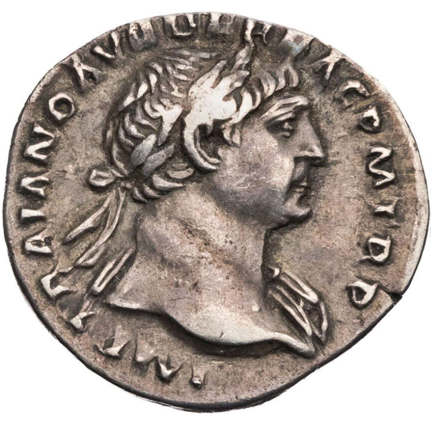 Ancient Roman Silver Denarius of Emperor Trajan / Roma