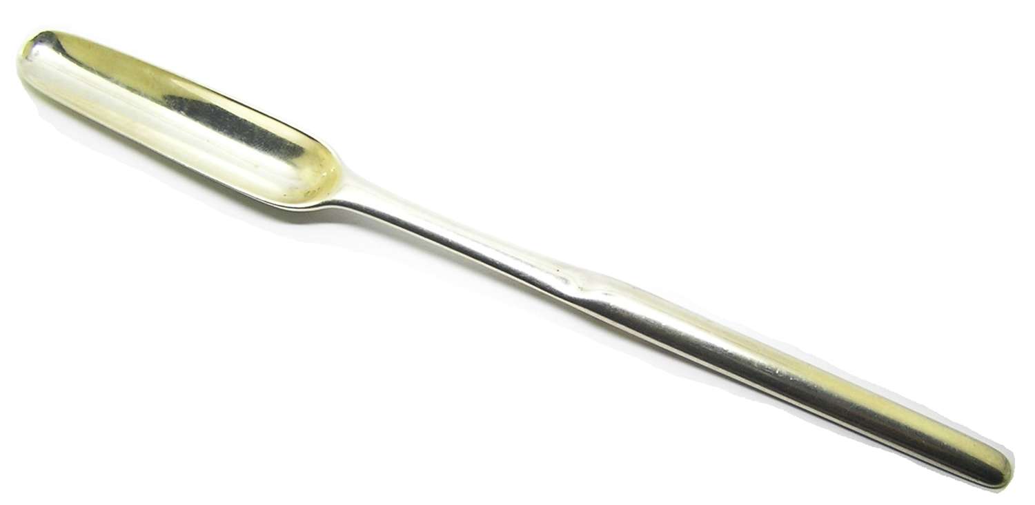 Queen Anne silver marrow scoop / spoon by Thomas Spackman London 1708
