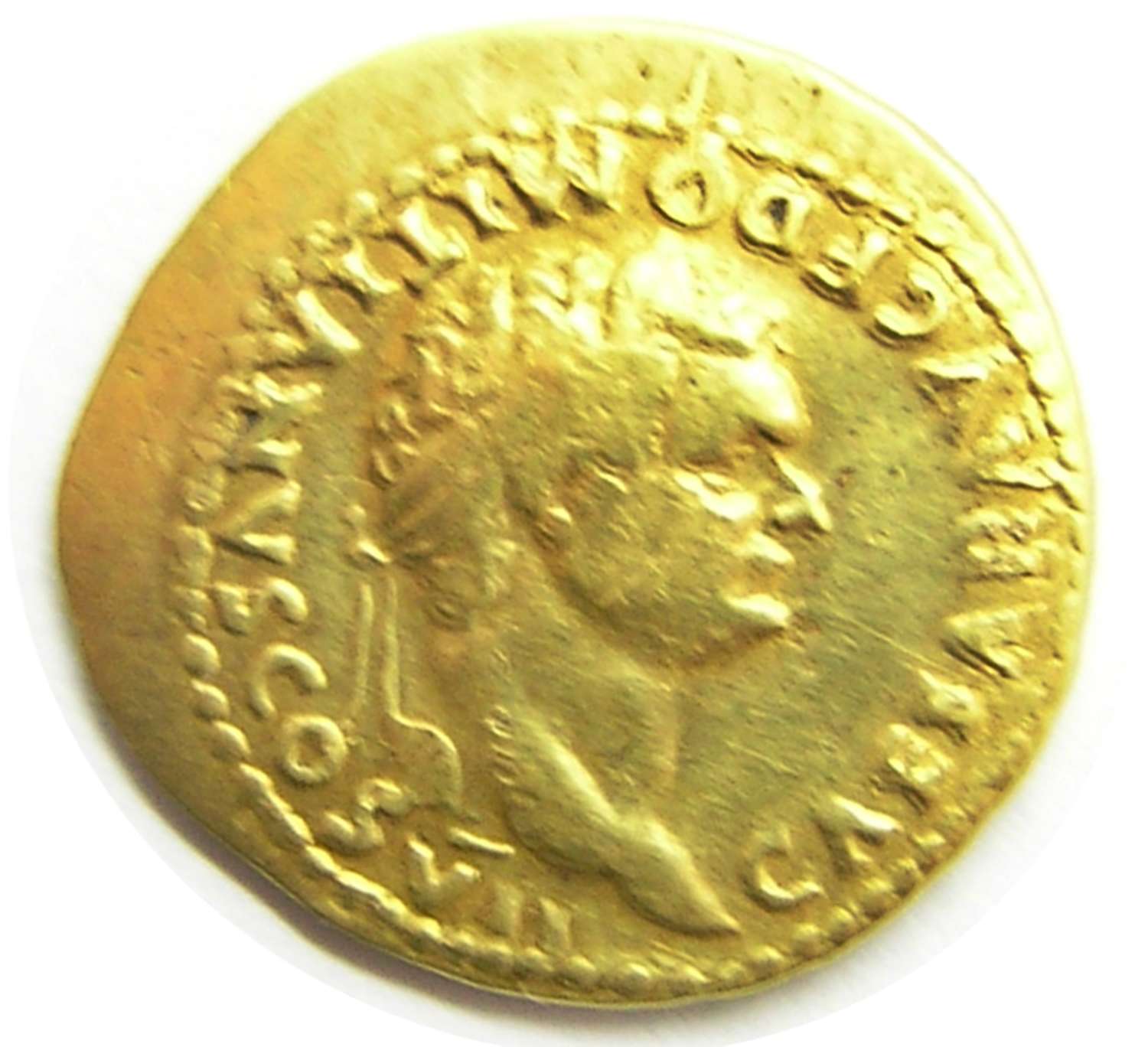 Ancient Roman gold aureus of Caesar Domitian / Prince of Youth