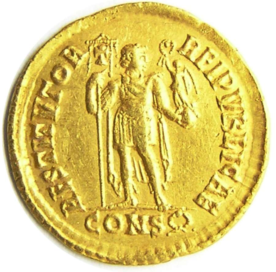 Ancient Roman Gold Solidus of Emperor Valens minted at Constantinople