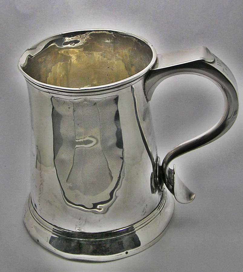Georgian silver pint tankard by John Pero of London