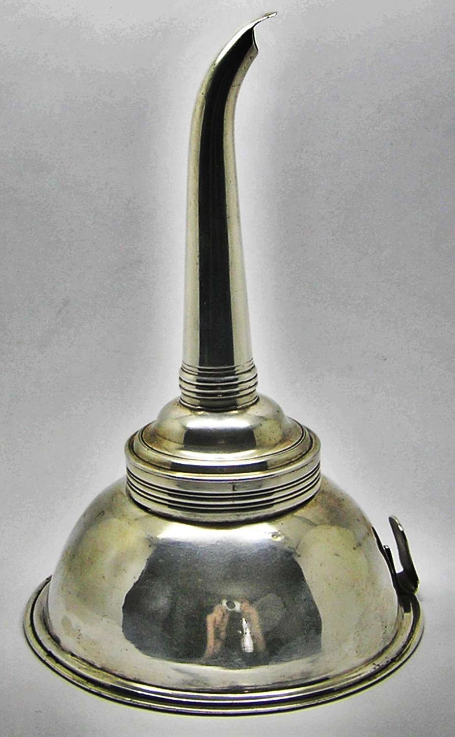 Georgian silver wine funnel strainer by Urquart & Hart of London