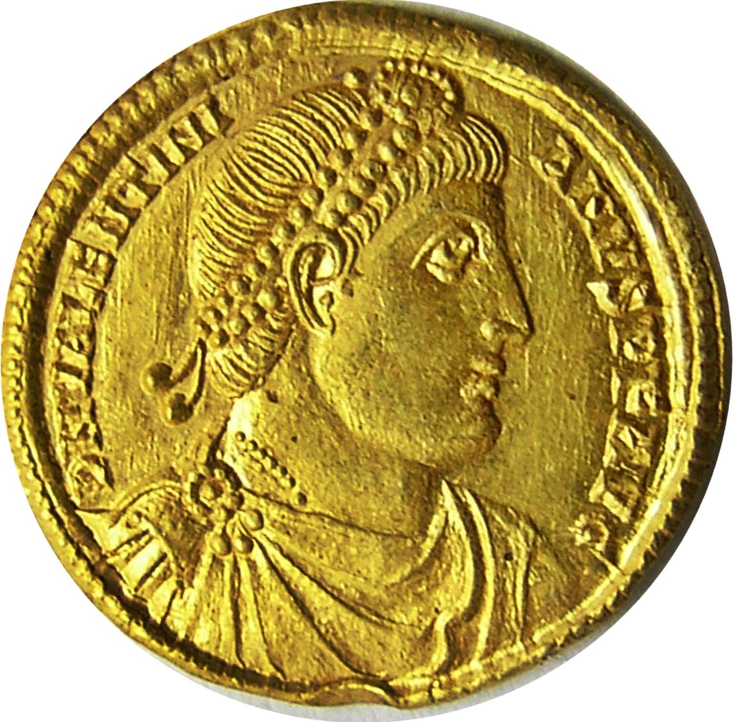Roman Gold Solidus of Emperor Valentinian minted in Antioch