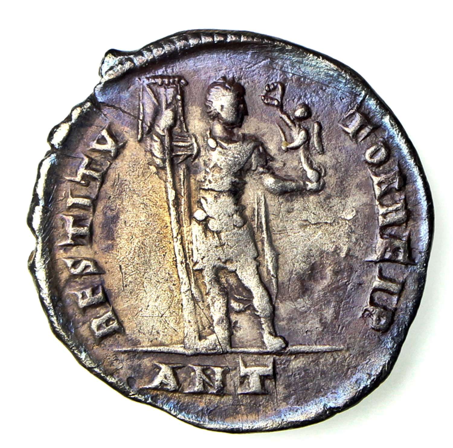 Ancient Roman Silver Siliqua of Emperor Valentinian I Antioch