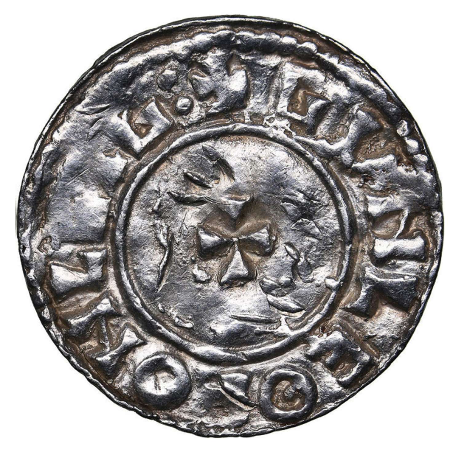 Anglo Saxon King Aethelred II Silver Penny by GUNLEOF of Chester