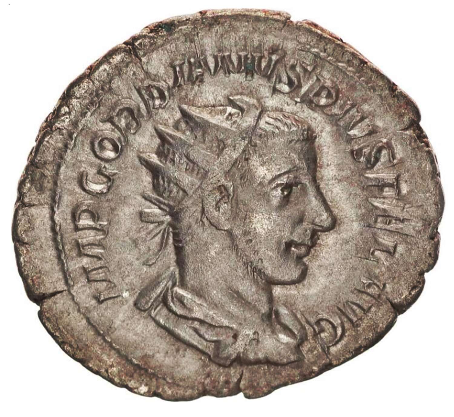 Ancient Roman silver Antoninianus of emperor Gordian III / Felicitas