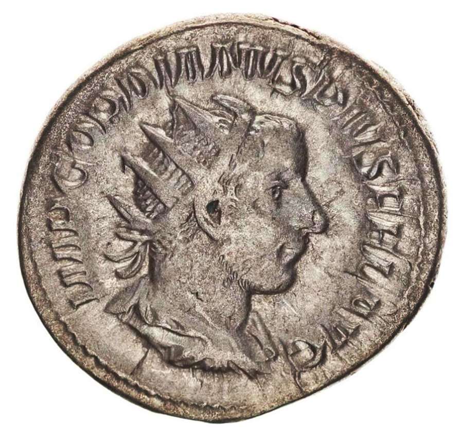 Ancient Roman silver Antoninianus of emperor Gordian III / Providentia