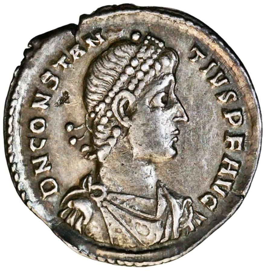 Ancient Roman silver Siliqua of Constantius II / Constantinople