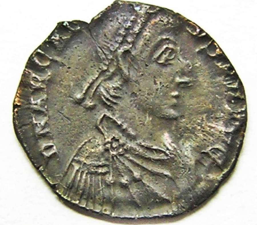 Ancient Roman silver siliqua of Emperor Arcadius Milan mint