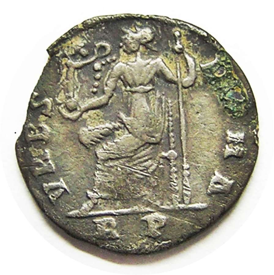 Ancient Roman Silver Siliqua of Emperor Valentinian Rome Mint