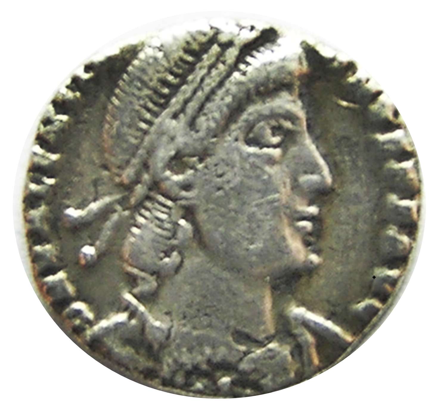 Ancient Roman silver siliqua of Valentinian I / Rome