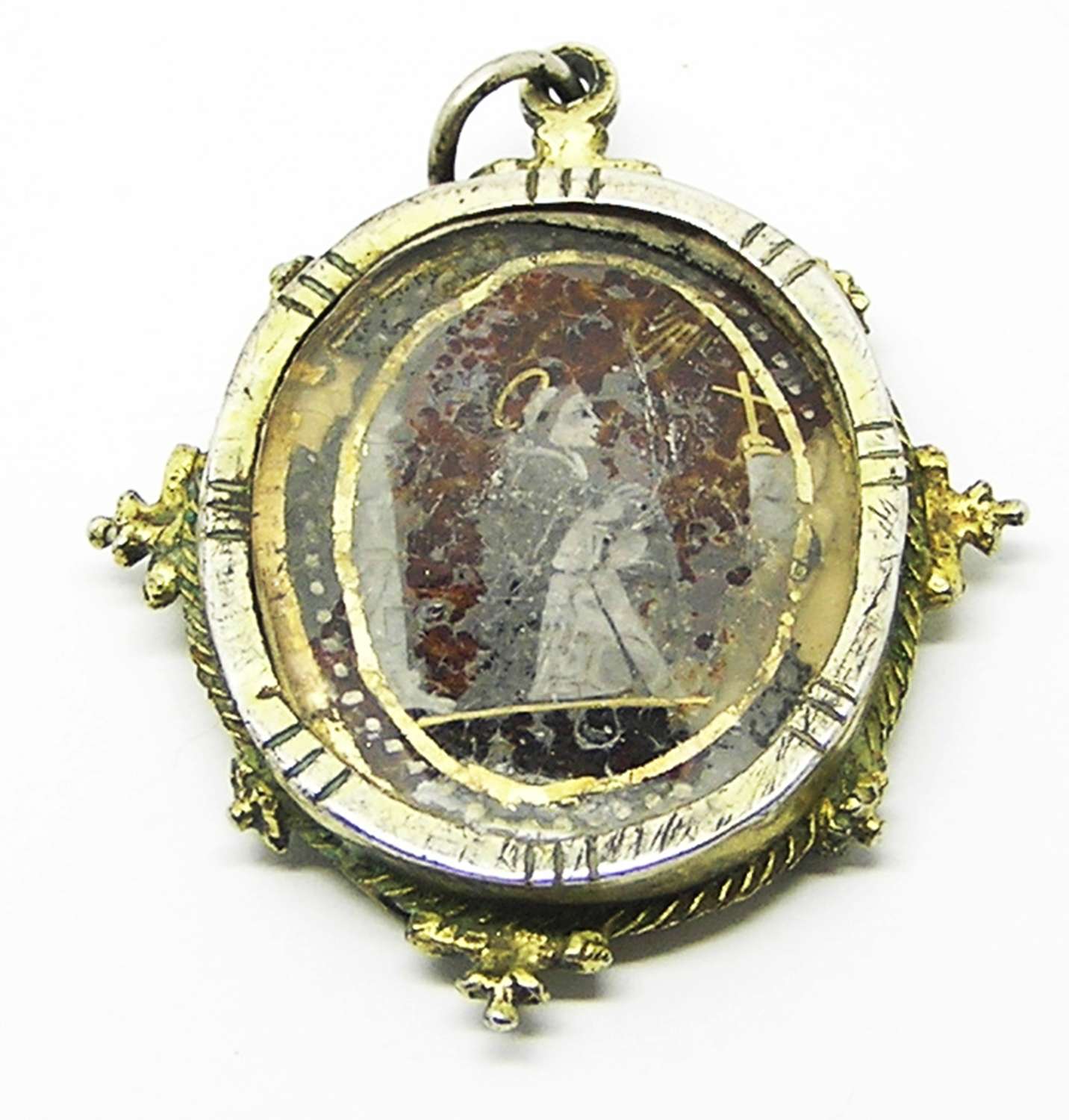 Renaissance silver-gilt églomisé reliquary of Saint Francis of Assisi