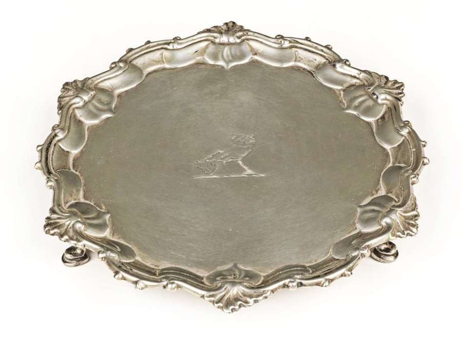 Georgian silver Salver/Waiter tray by James Morrison of London