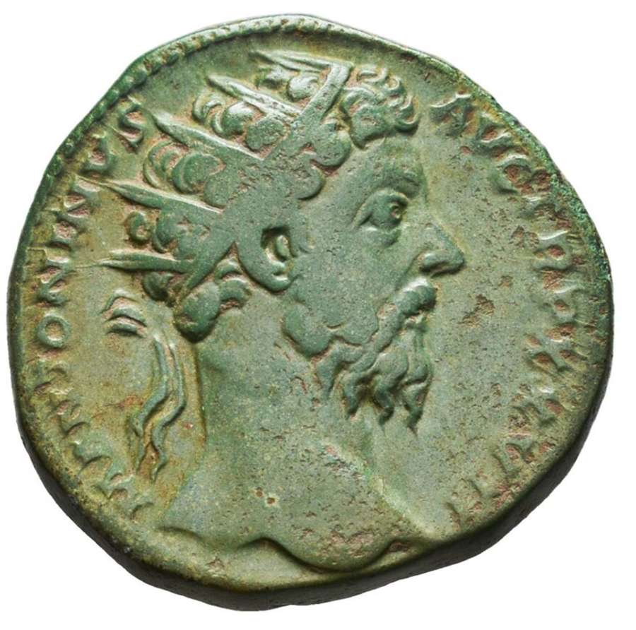 Ancient Roman AE Dupondius of Emperor Marcus Aurelius / Jupiter