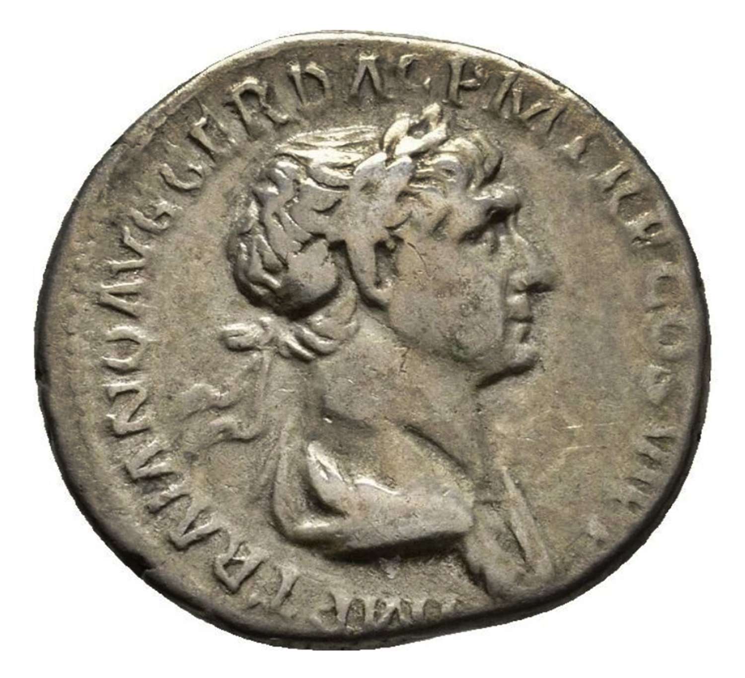 Ancient Roman Silver Denarius of Emperor Trajan / Bonus Eventus