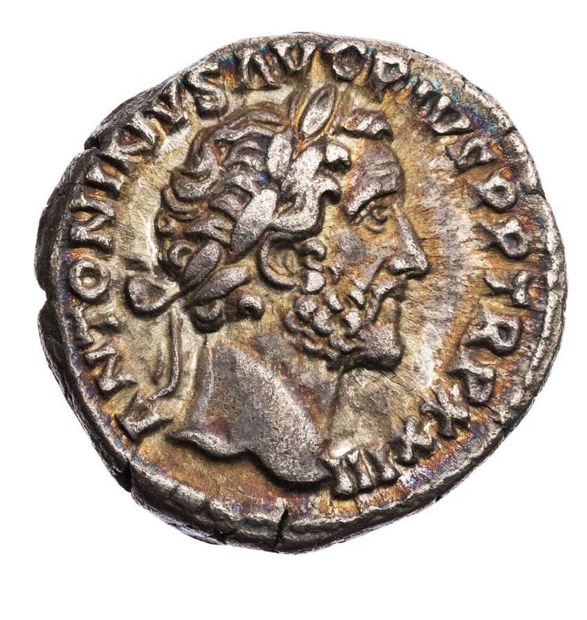 Ancient Roman Silver Denarius of Emperor Antoninus Pius / Fortuna