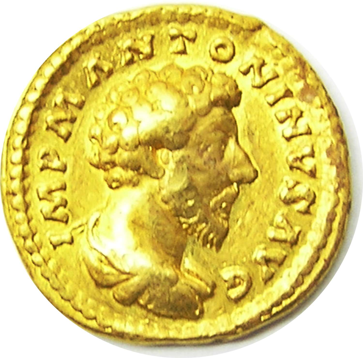 Ancient Roman Gold Aureus of Emperor Marcus Aurelius / Salus