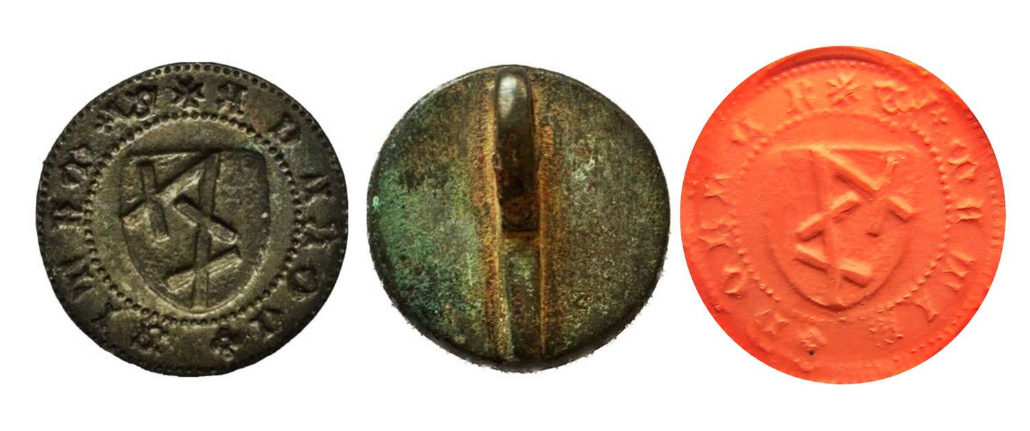 Medieval bronze merchants seal matrice of MATIS DOBLER