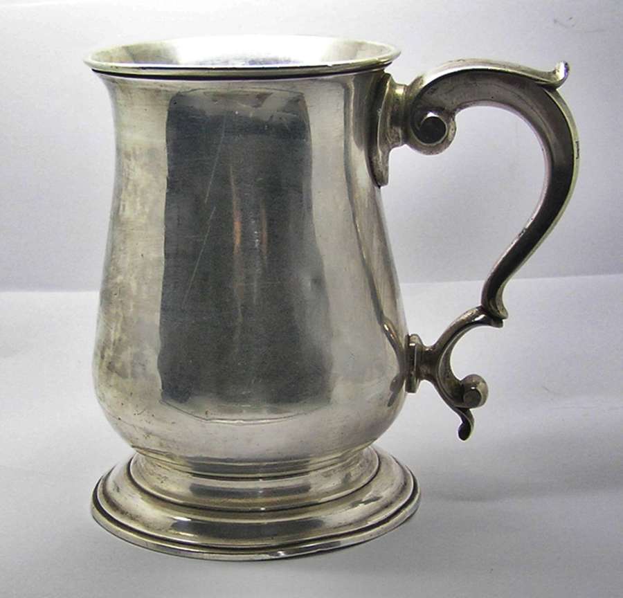 Georgian silver pint tankard by William Shaw of London