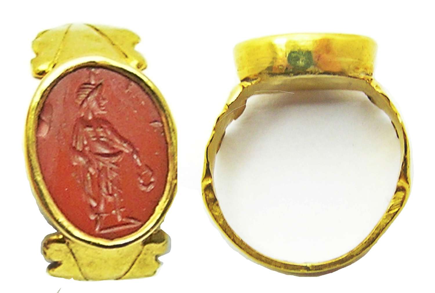 Roman Gold Intaglio Ring of Jupiter Serapis