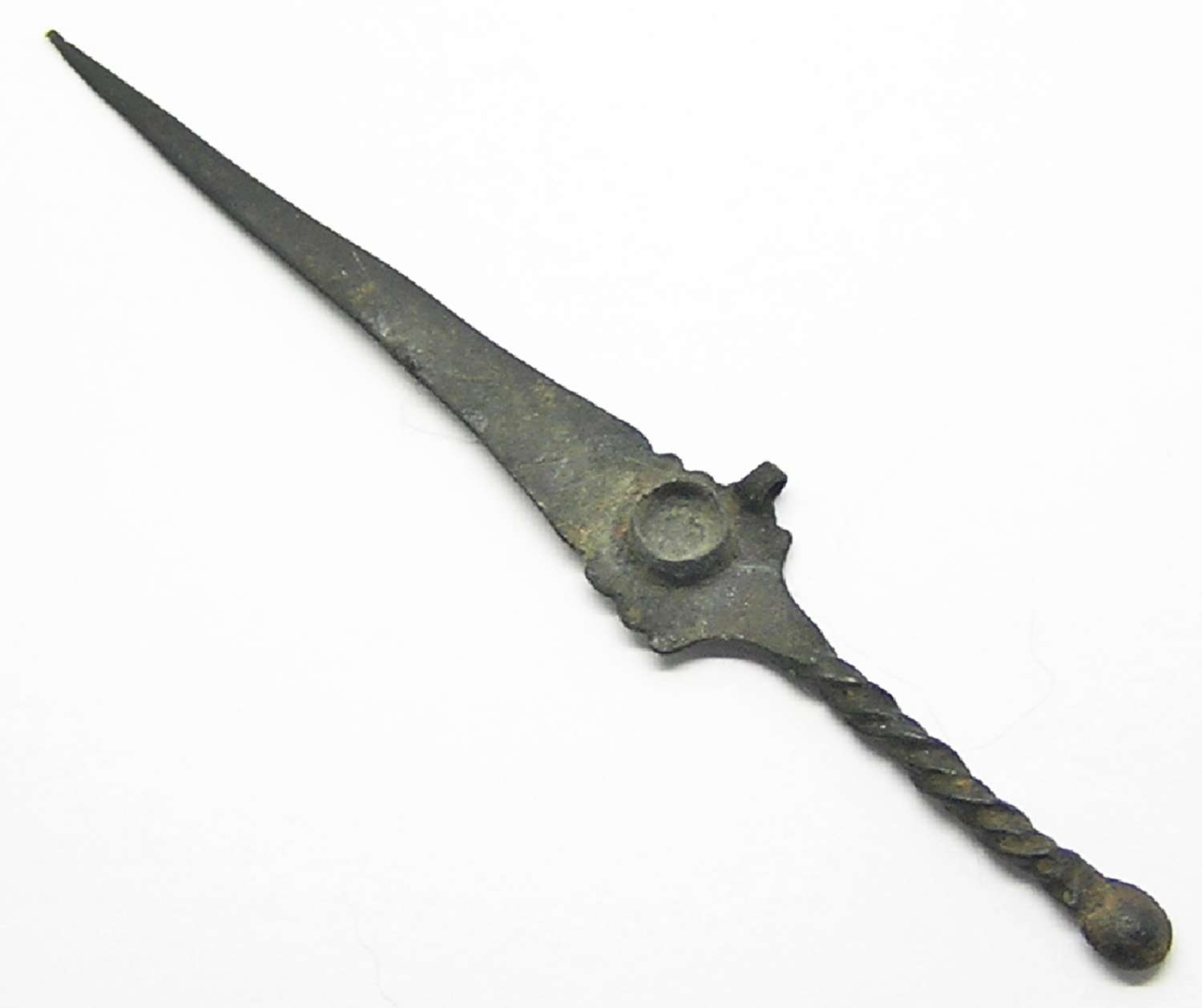 Tudor copper-alloy Toothpick Ear-scoop shaped as a dagger pendant