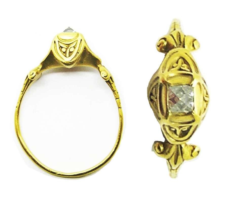 Renaissance Gold & Point-cut Diamond Finger Ring