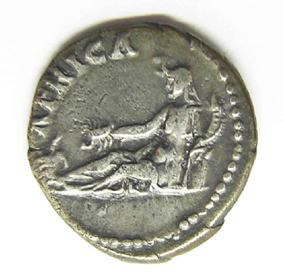 Ancient Roman Silver Denarius of Emperor Hadrian / Africa