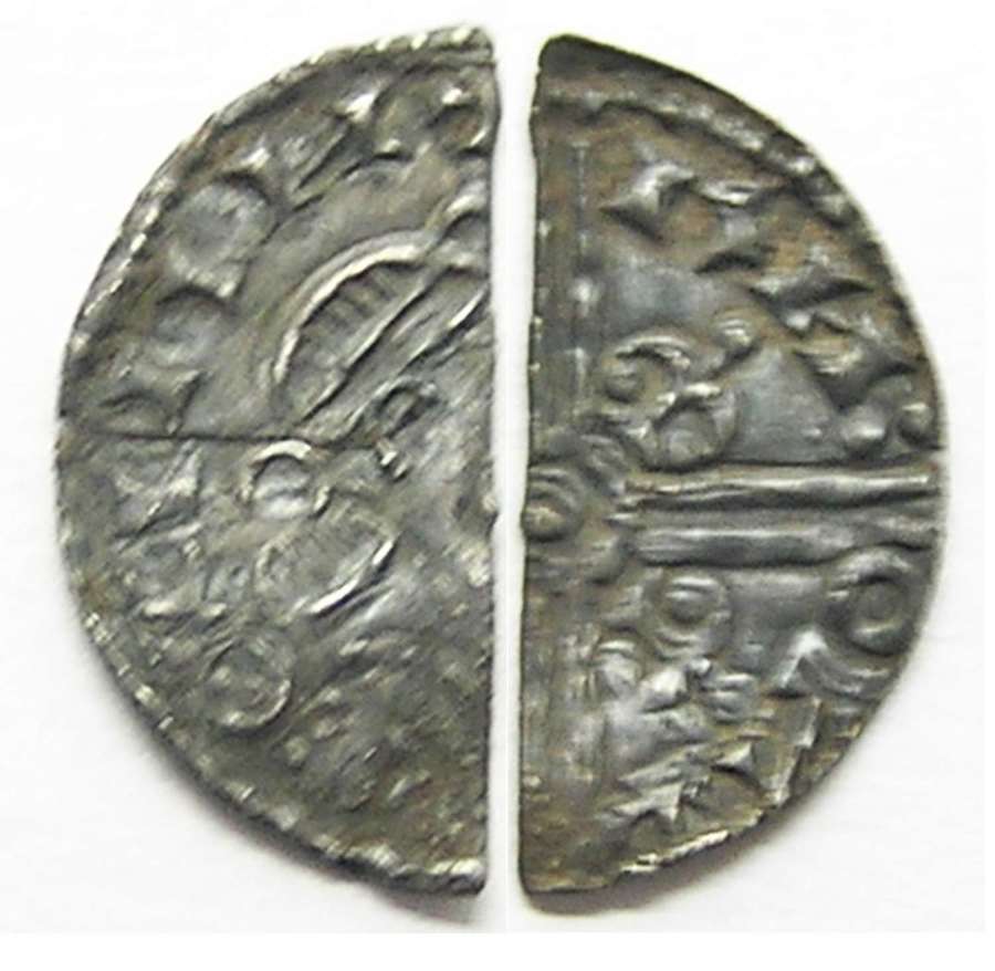 Anglo Saxon King Harold Harefoot silver halfpenny