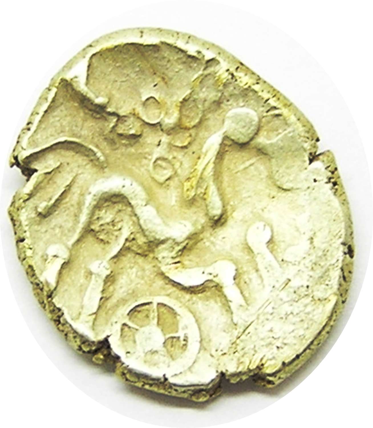 British Iron Age Gold Stater Atrebates & Regni. Commius Muzzles Type
