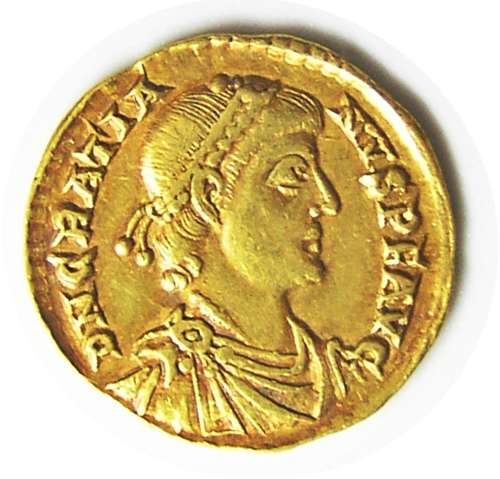 Ancient Roman Gold Solidus of Emperor Gratian Milan Mint