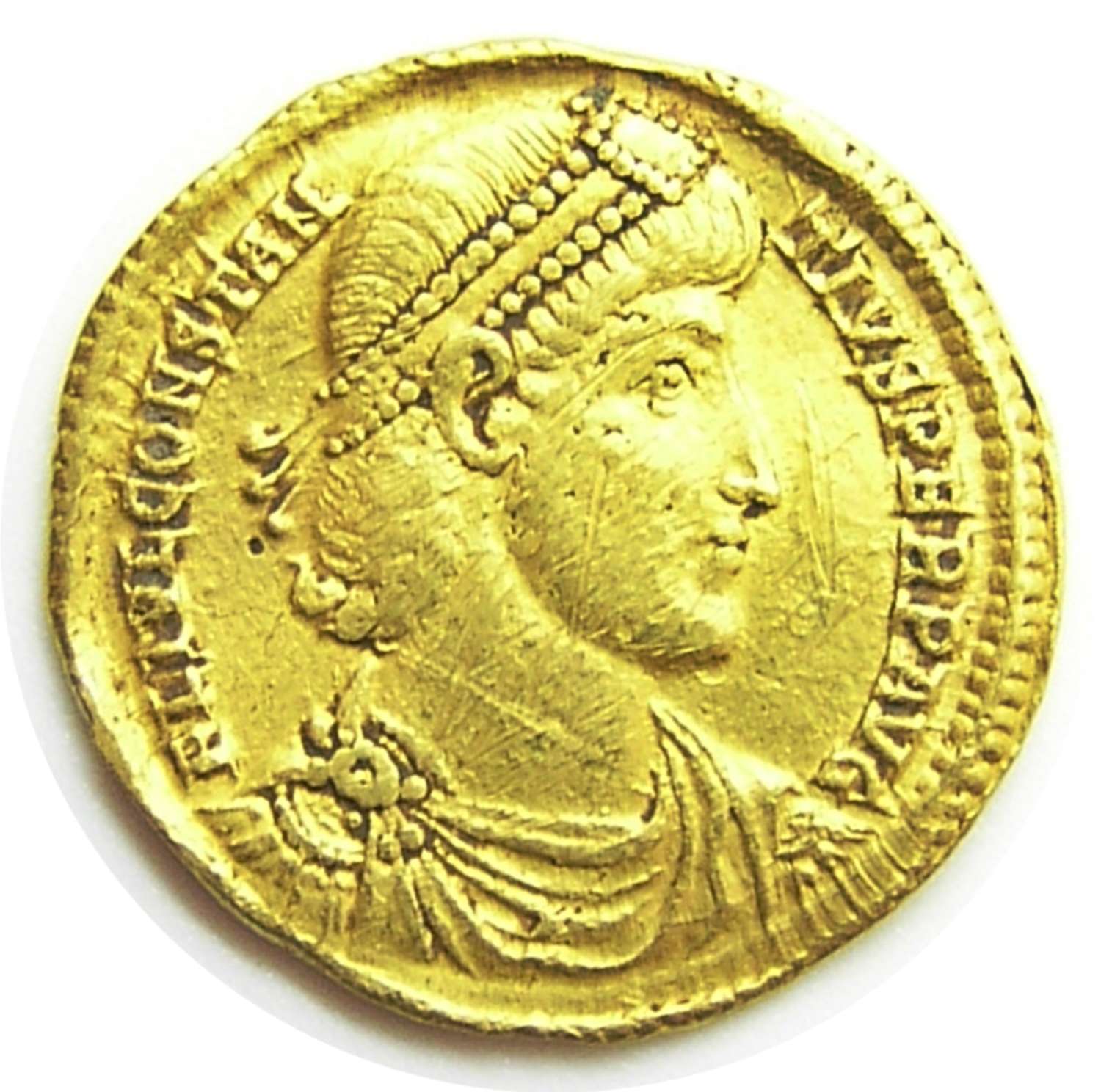 Ancient Roman Gold Solidus of Emperor Constantius II Antioch mint