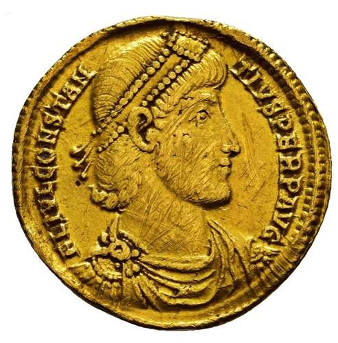 Ancient Roman Gold Solidus of Emperor Constantius II Antioch mint