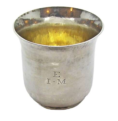 Georgian silver tumbler cup gilt interior