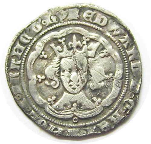 Medieval England silver groat of king Edward III London