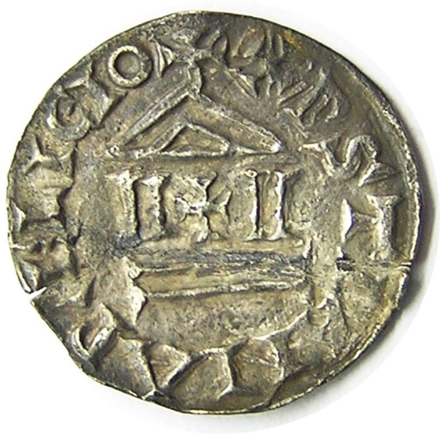 Carolingian silver Denier of Louis the Pious Christian Religion