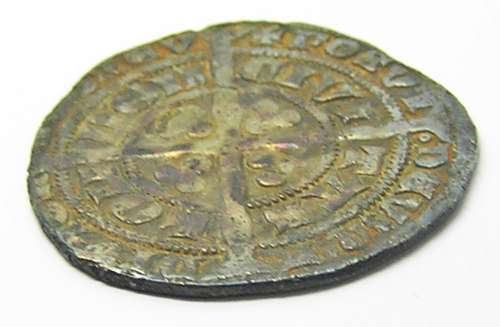 Medieval England silver groat of king Edward III London series E