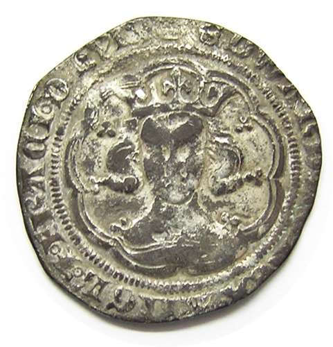 Medieval England silver groat of king Edward III London mm Crown