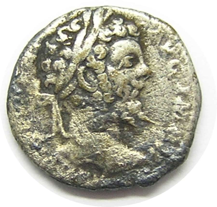Ancient Roman silver denarius of emperor Septimus Severus / Annona