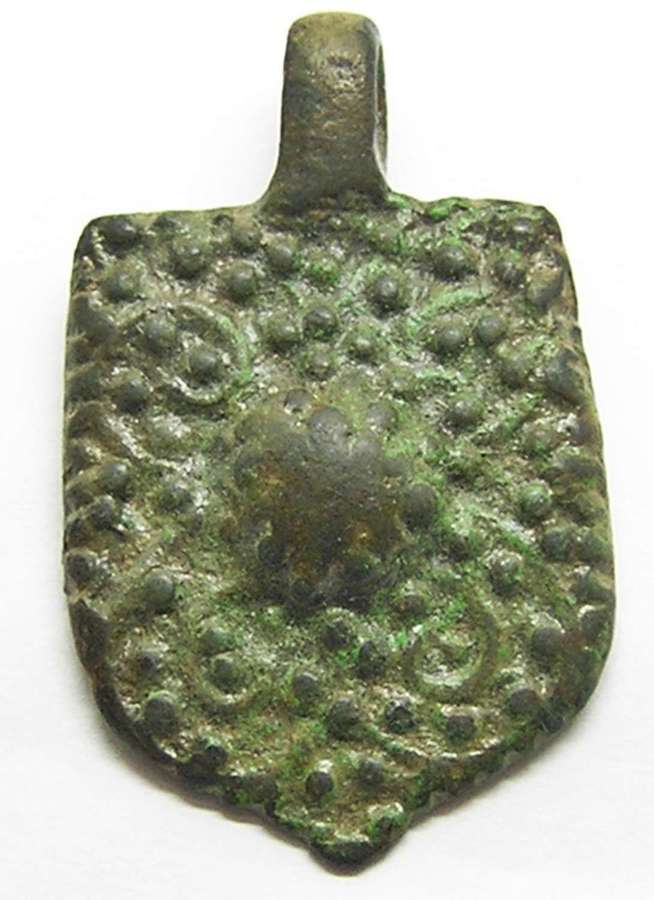 Medieval bronze harness pendant