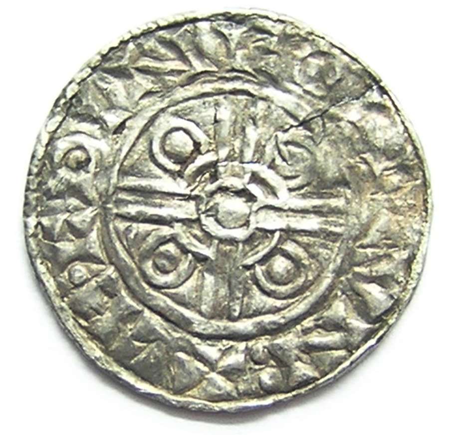 Anglo Saxon King Cnut silver penny by LEOFRED of London