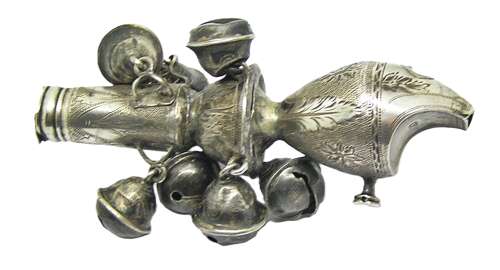 Antique Georgian Silver Rattle by William Weston of London