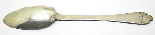 Antique Silver Trefid Spoon Initialed