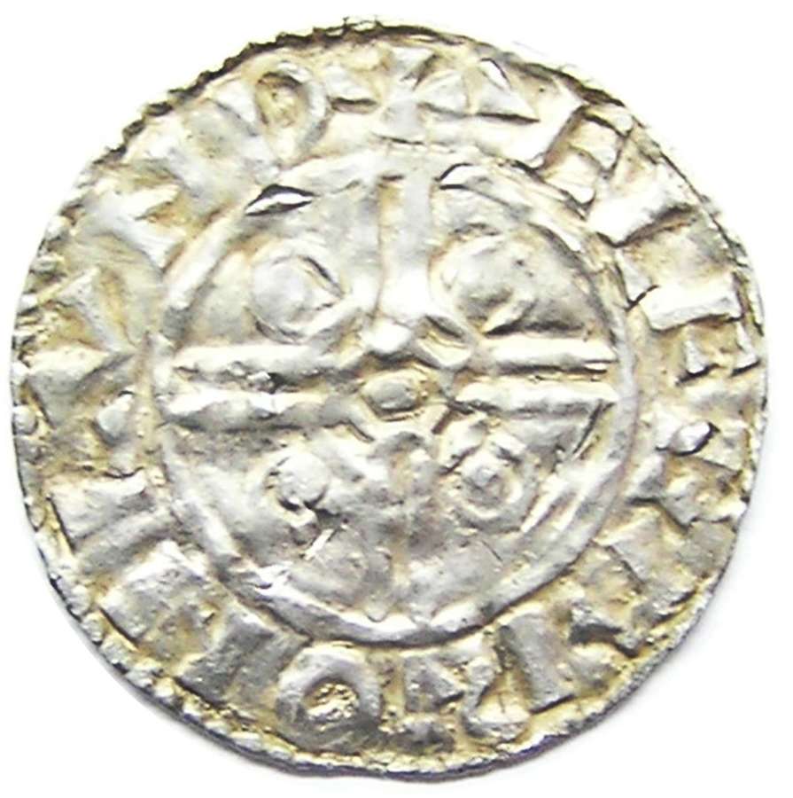 Anglo Saxon King Cnut silver penny by &AElig;LFGAR of London