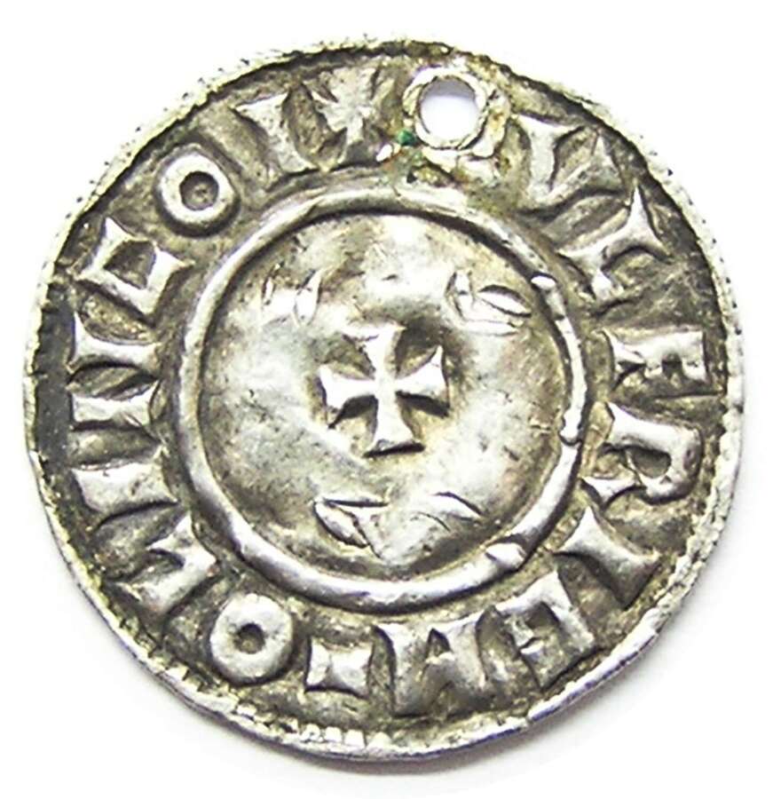 Anglo Saxon King Aethelred II Silver Penny by Wulfrig of Lincoln